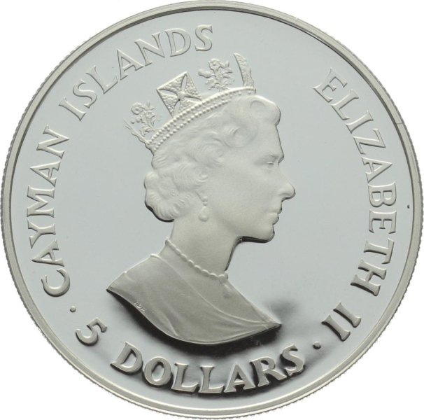 Cayman Islands 5 Dollars 1987 - Cuban Amazon